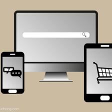 跨系统搜索和购物的概念从电话到平板电脑到台式计算机的多个设备